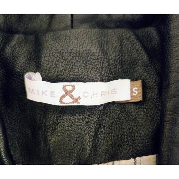 Mike & Chris Leather Jacket Women's Black Leather Bomber Jacket Small - Picture 4 of 16